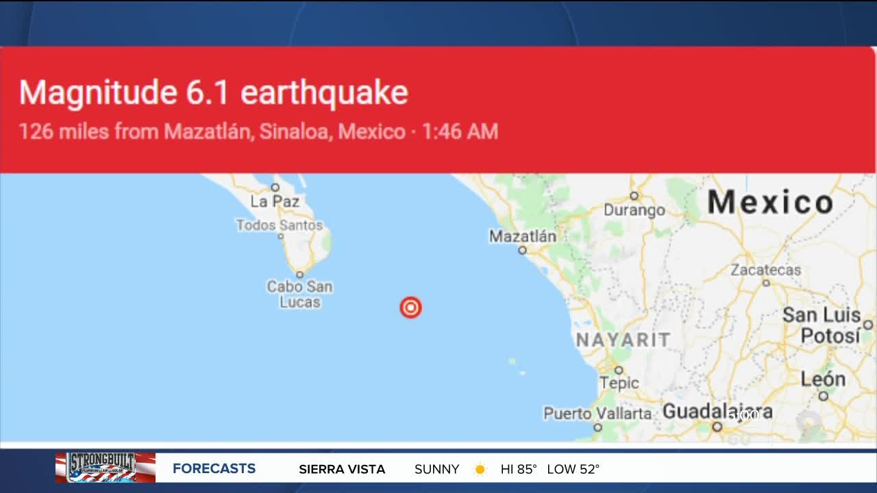 6.1 magnitude earthquake off Baja