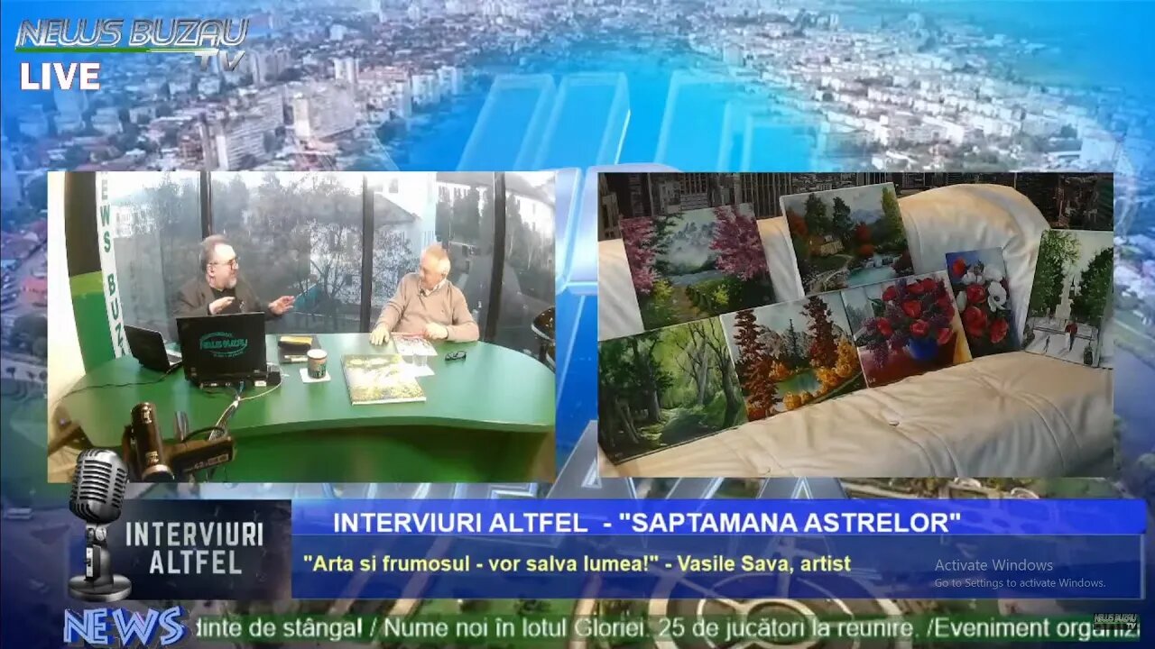 LIVE - TV NEWS BUZAU - "INTERVIURI ALTFEL", cu Iulian Gavriluta. "Arta si frumosul - vor salva lu…