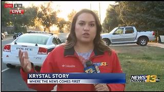 KRDO crew reporting on fatal shooting almost hit by driver