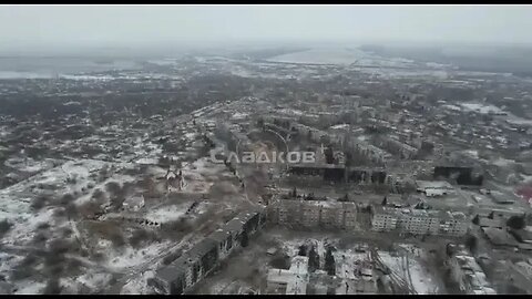 Ukraine war: Birds eye view of Soledar