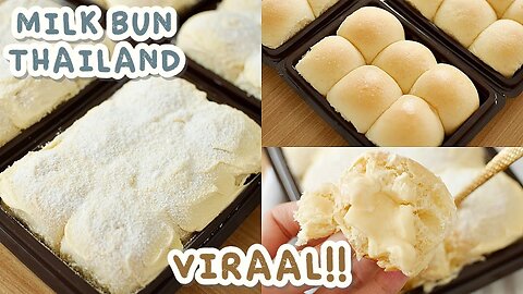 POPULAR IN THAILAND!! Milk Bun Thailand Viral!! VERY MILKY!!