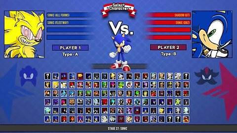 Sonic all forms VS Shadow GT & Sonic DBZ I Sonic Battle MUGEN HD