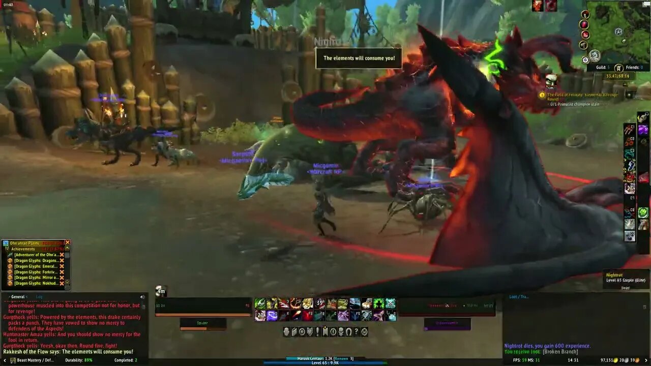 World of Warcraft Dragonflight The Field of Ferocity Elemental Revenge Round