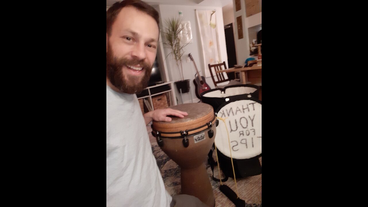 I made over $100.00 busking with my hand drum!