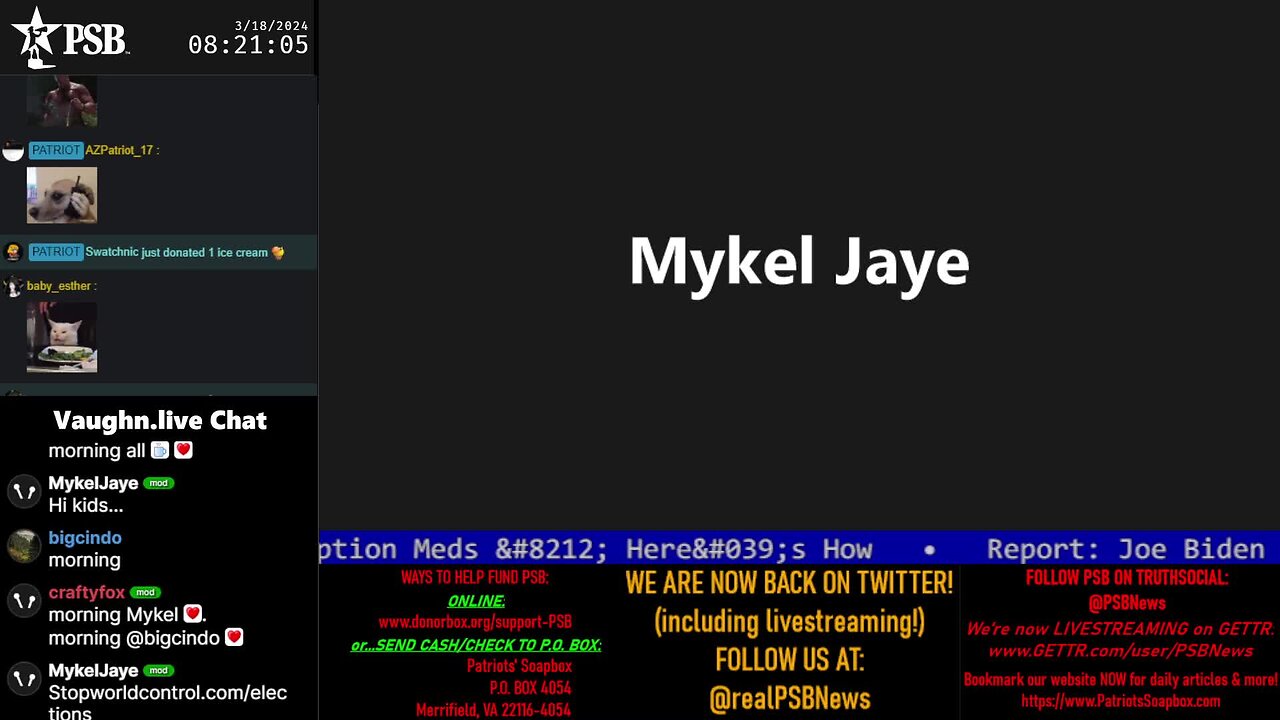 2024-03-18 08:13 EDT - Patriots Soapbox AM: with MykelJaye, SkyeBreeze