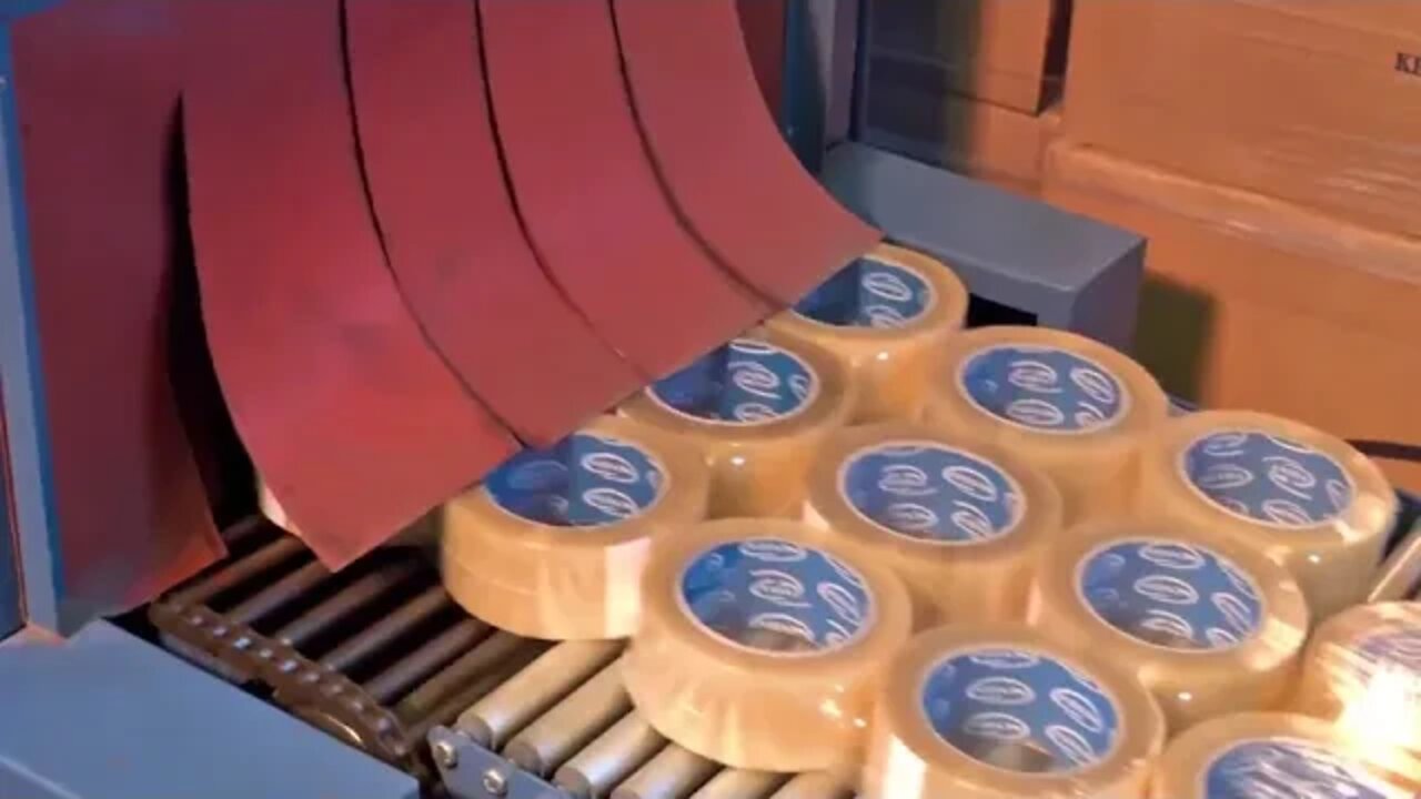 Process of making scotch tape in factory