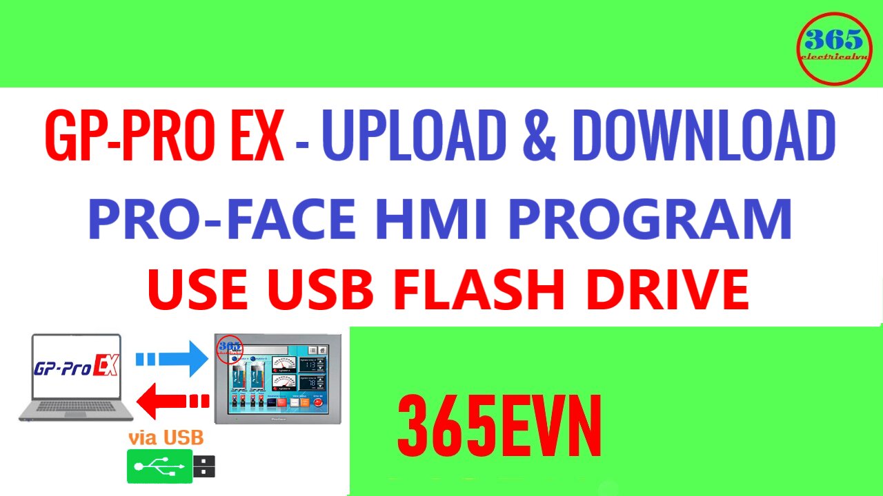 0114 - Download, upload Proface hmi program use usb disk on gp pro ex 4.09