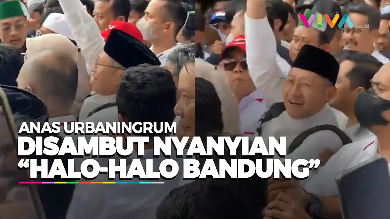 Anas Urbaningrum Lempar Senyum dan Disambut Nyanyian "Halo Halo Bandung"