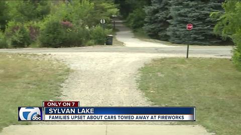 Families upset about cars towed away at fireworks