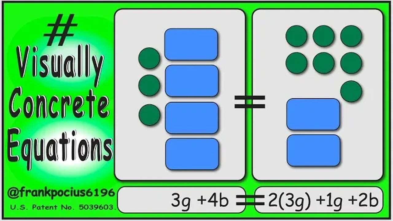 VISUAL EQUATION _ 3g +4b = 7g +2b _ SOLVING BASIC EQUATIONS _ SOLVING BASIC WORD PROBLEMS