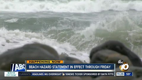 Beach hazard statement in effect