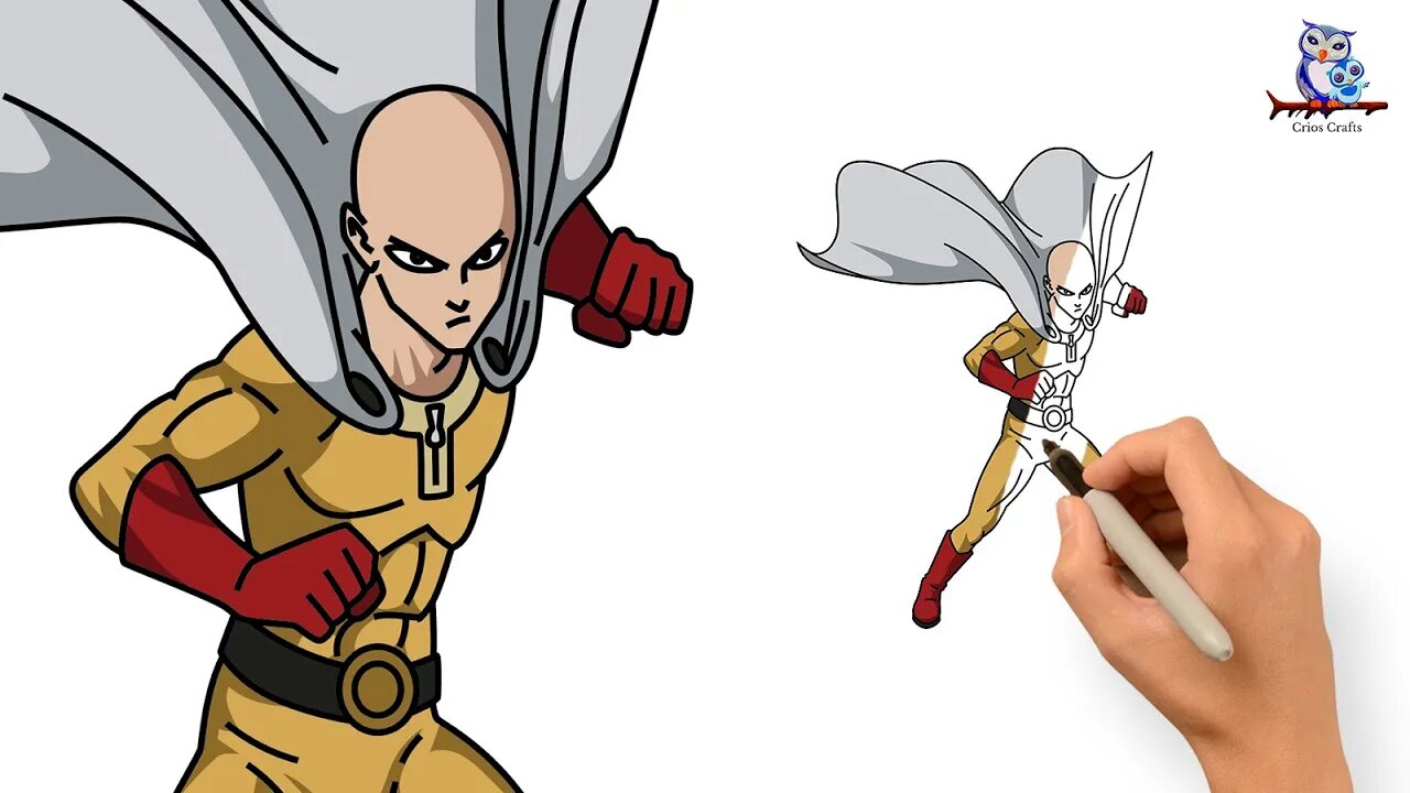 How to Draw Saitama One - Punch Man Manga - Step by Step