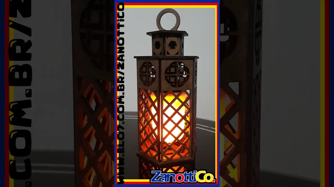 Lanterna Decorativa MDF, com ou sem lâmpada flame