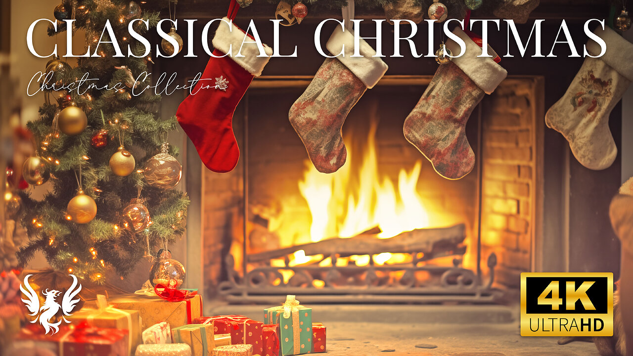 Top Christmas Music Playlist 🎄 Classical Music 🎶 Merry Christmas 2023 🎅🏼 Warm Fireplace 🔥 4K