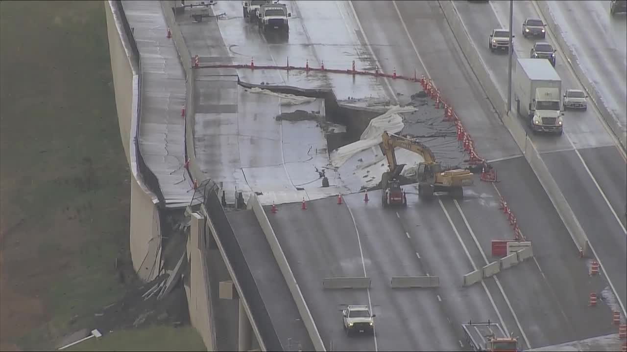 Video shows Highway 36 continues to collapse