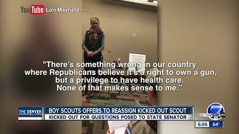 Boy Scouts offers to reassign kicked out Scout