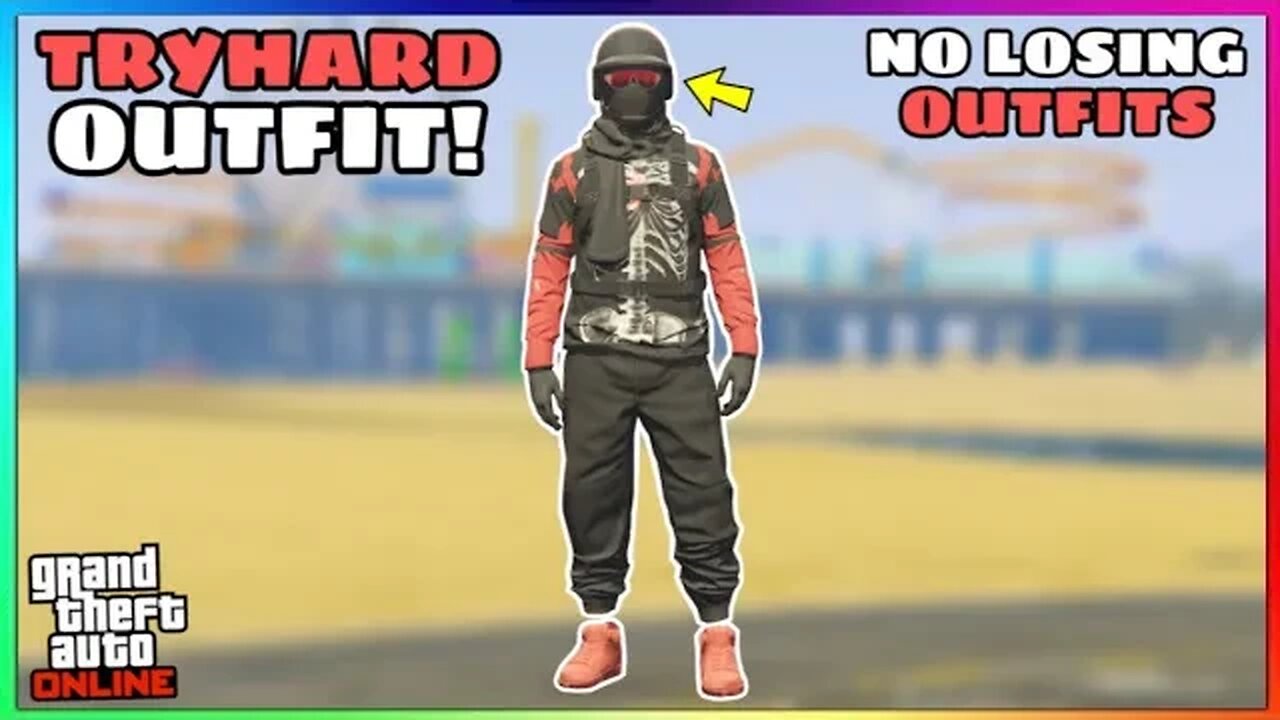 Easy Black Joggers Ripped Shirt Glitch Tryhard Modded Outfit (No Transfer) (GTA Online)