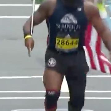 Retired Marine Amputee Finishes Boston Marathon