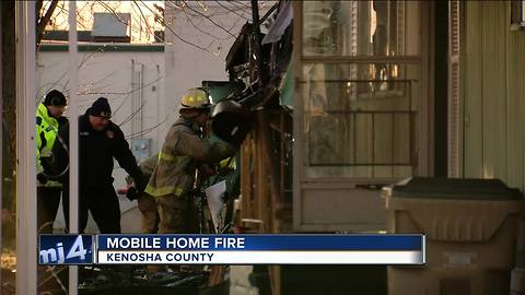 Mobile home fire in Kenosha County