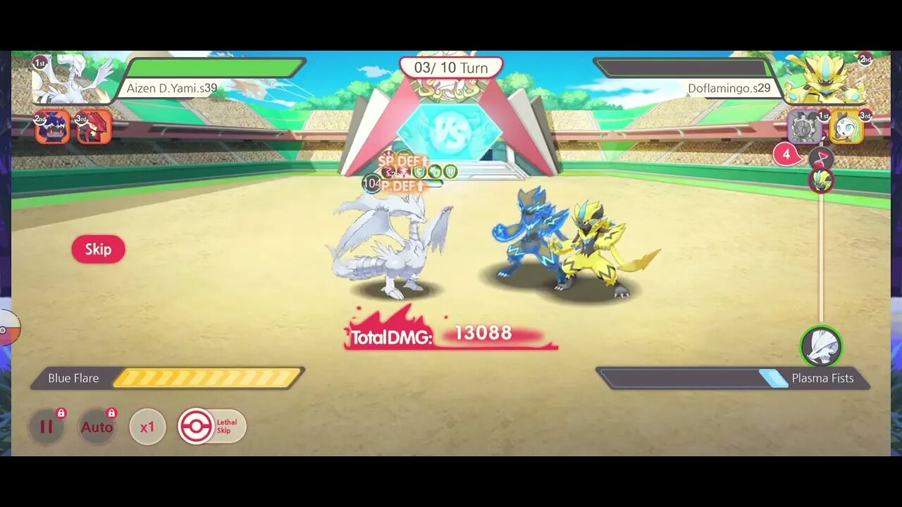 Zeraora vs Reshiram Legendary & Mythical Pokemon Battle Royale! Pokken tournament