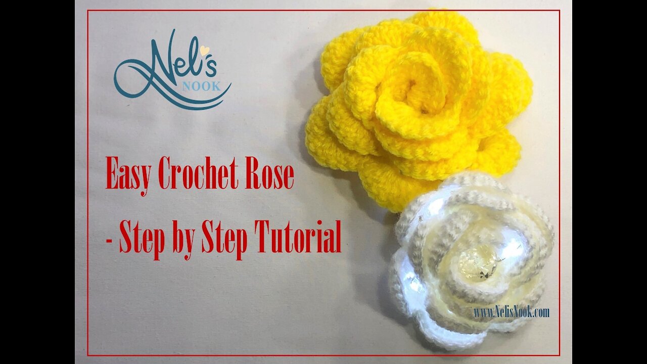 Easy Crochet Rose with lights - Step by Step Tutorial