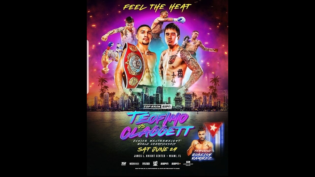 Teofimo Lopez vs Steve Claggett + Jun 24 2024 James L Knight Center Miami, FL