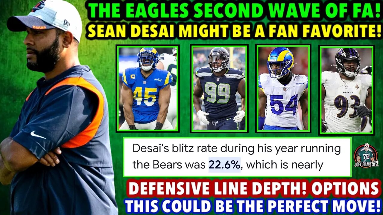 HERE WE GO! EAGLES LOADED FREE AGENT LIST! SEAN DESAI BLITZ RATE VS GANNON! I LOVE THIS NEWS! BOOM!