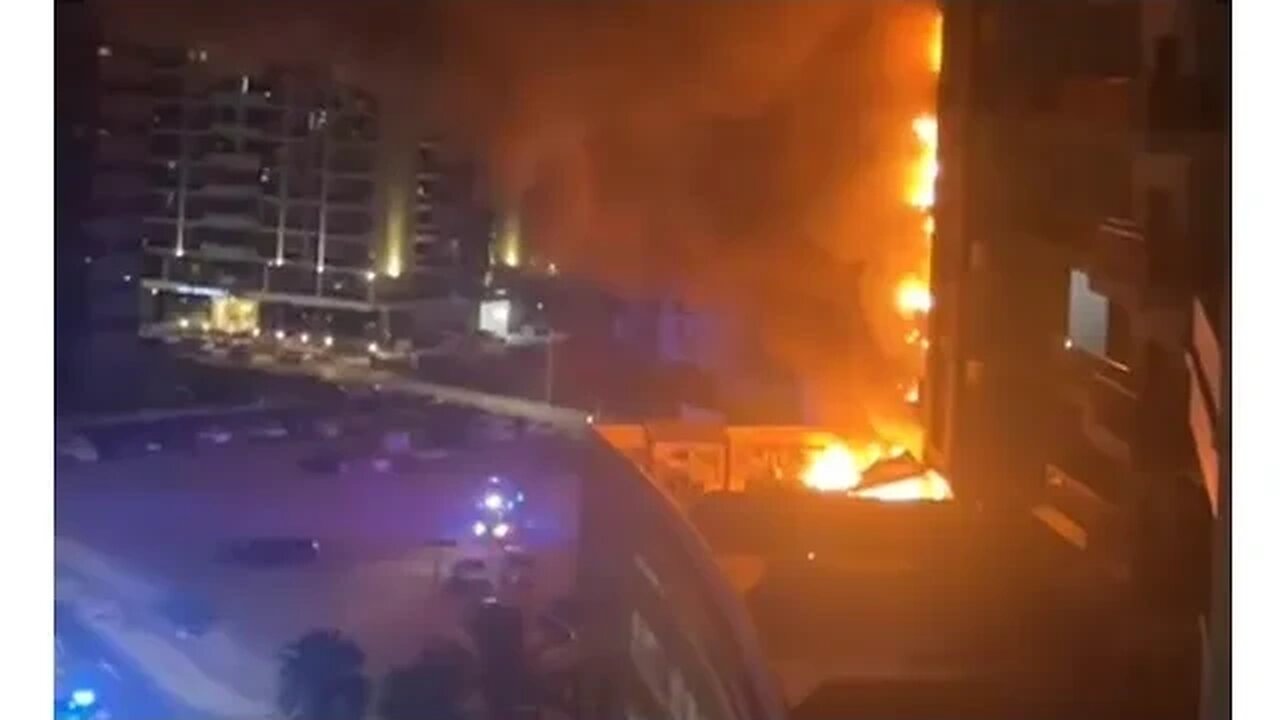 Dubai Tower Fire in Dubai Sports City Building Massive Fire Break out Dubai High Rise Building