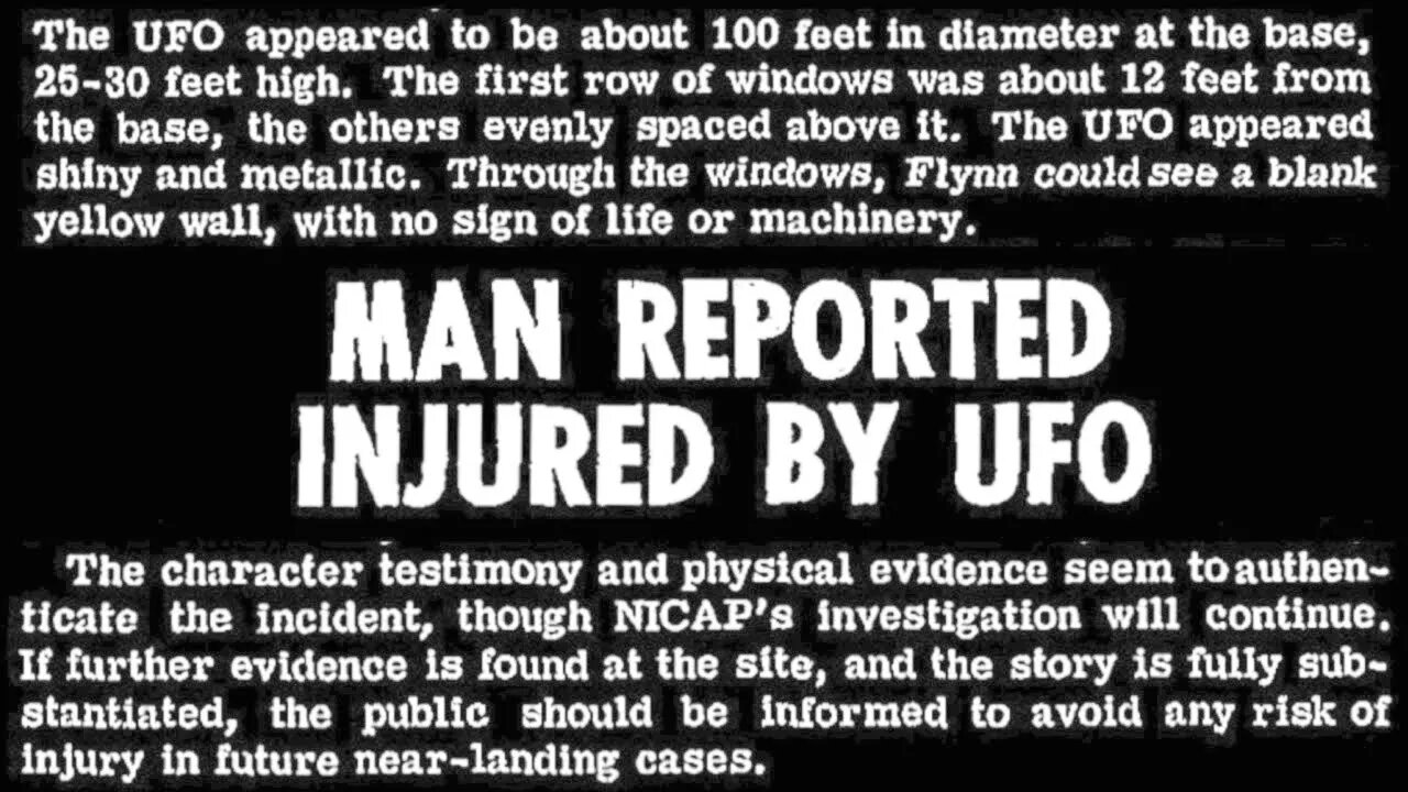 Blinded by the light of a UFO ~ James W. Flynn talks witnessing a hovering cone-shaped object, 1965