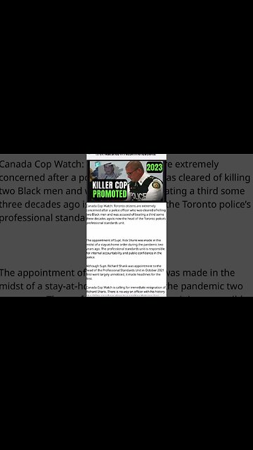 Killer Cop Richard Shank Must Resign - Please sign and share this petition - Canada Cop Watch