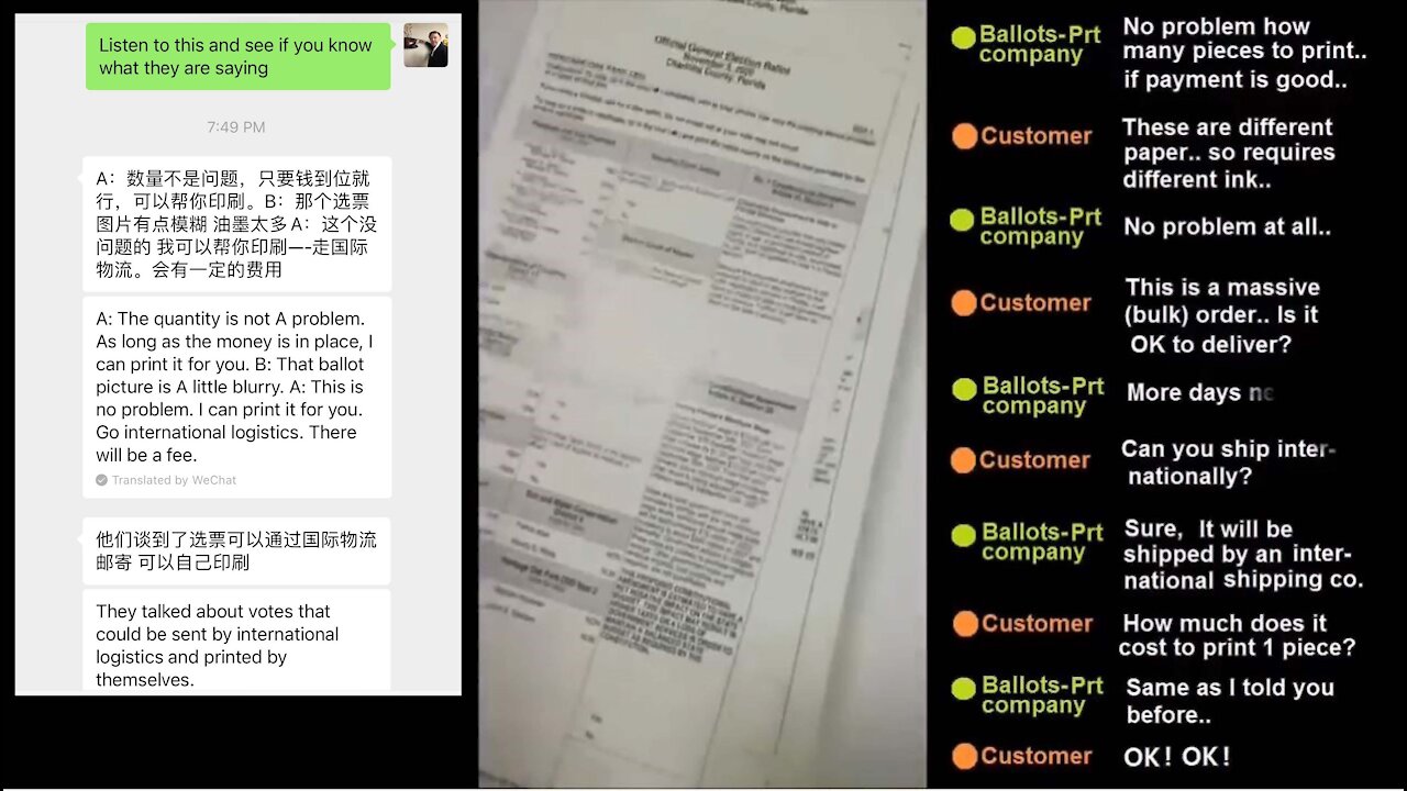 Print 5 Million Ballots in China - Keep It Secret ! Chinese Translation In The Description
