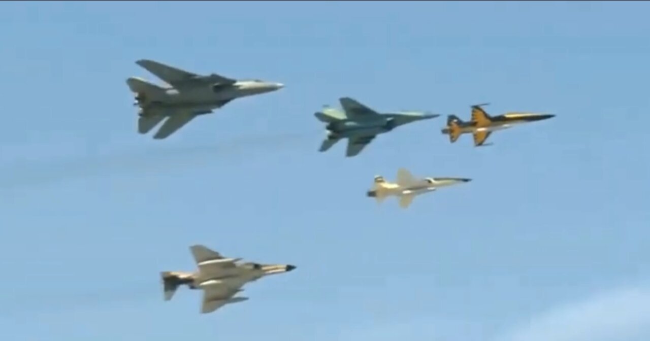 Collection of various Iranian combat drones introduced to the public
