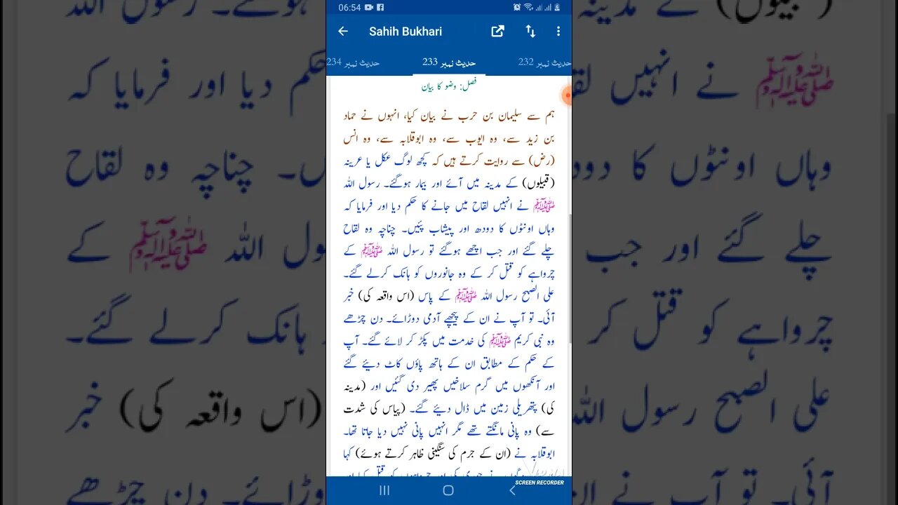 Hadees SHARIF Sahi bukhari SHARIF hadees number #232 #233 in arbic urdu and English language