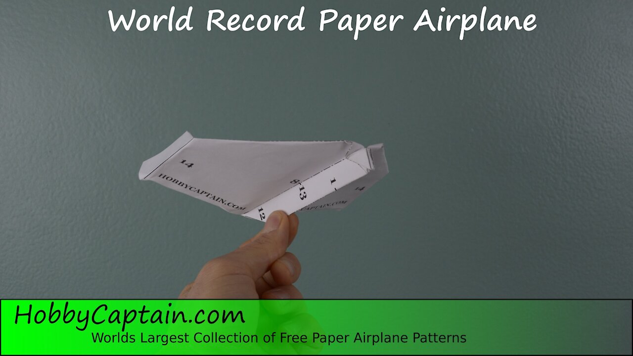 World Record Paper Airplane, The Sky King, Folding Instructions