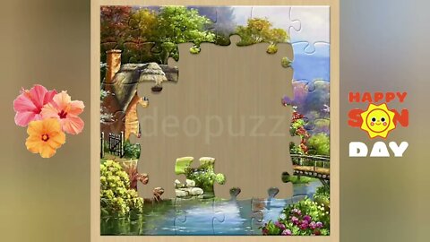 Beautiful House by the River #Videos #Puzzle #VideosPuzzle #Anime #Animation #Shorts