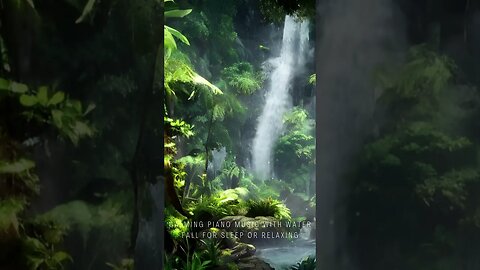 Calming Piano Music with Water Fall for Sleep or Relaxing
