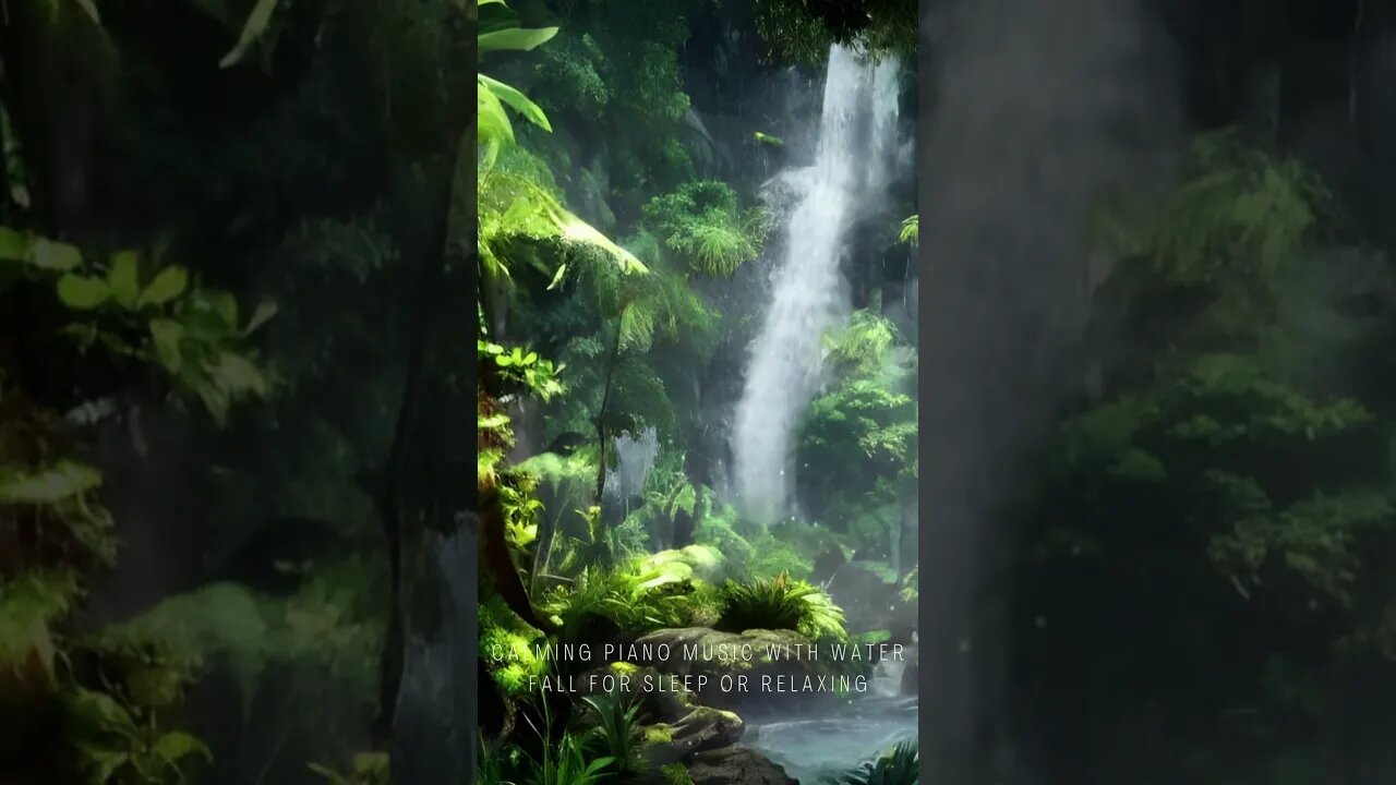 Calming Piano Music with Water Fall for Sleep or Relaxing
