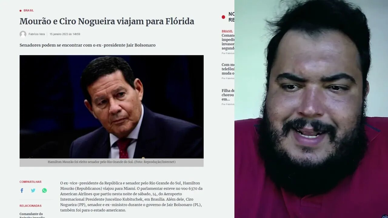 General Mourão e Ciro Nogueira viajam para Flórida para conversar com Bolsonaro