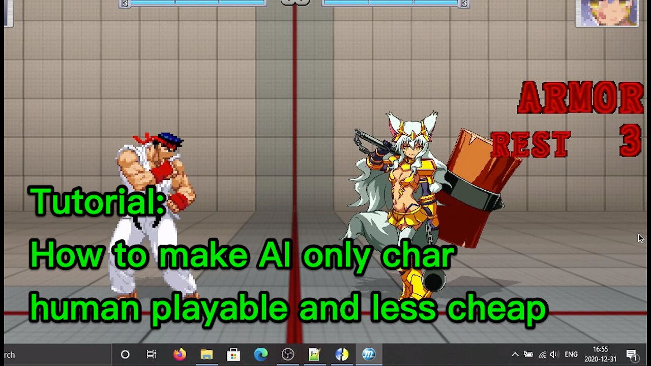 [ Mugen Tutorial ] How to make an AI only character controllable by human, and less cheap