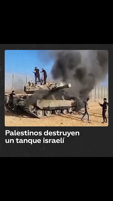 Palestinos destruyen un tanque israelí Merkava Mk.4