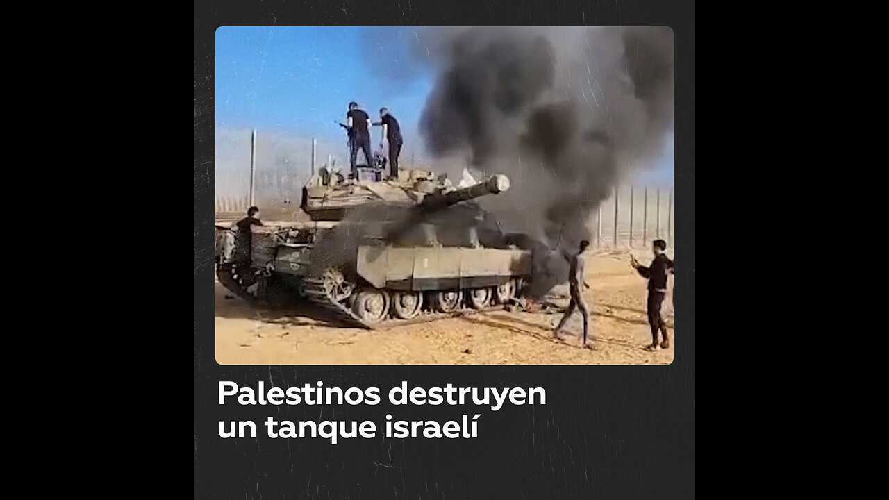 Palestinos destruyen un tanque israelí Merkava Mk.4