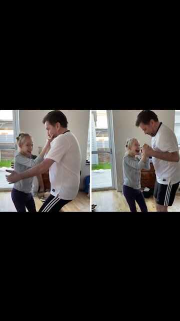 Girl With Brain Disease Incredibly Dances Hands-free With Her Dad