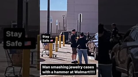 Viral video circulating on social media shows a man smashing jewelry cases with a hammer...