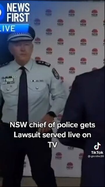 NSW Chief of Police Gets Lawsuit served live on Tv