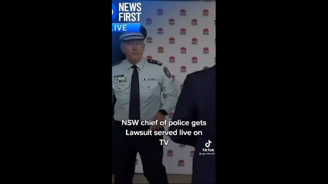 NSW Chief of Police Gets Lawsuit served live on Tv