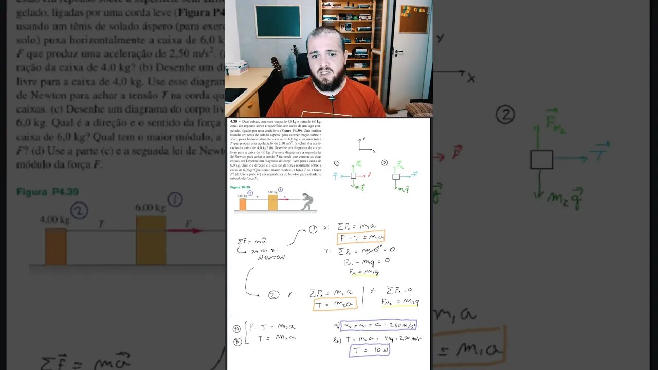 Resumo: Duas caixas e uma corda (plano horizontal sem atrito)