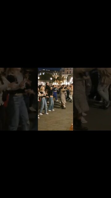 Mass dancing in trafalgar Square to Justin Bieber #london