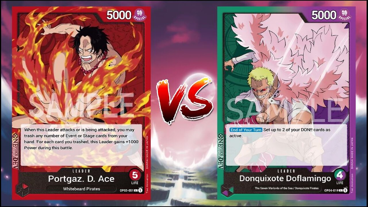 One Piece TCG Fire Fist Ace VS OP4 Donquixote Doflamingo!!