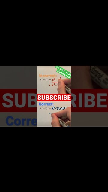 Common math mistakes from algebra