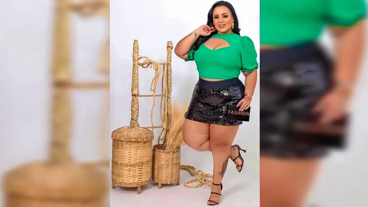 ✔️ SHORT SAÍA PAETÊ BALADA PLUS SIZE